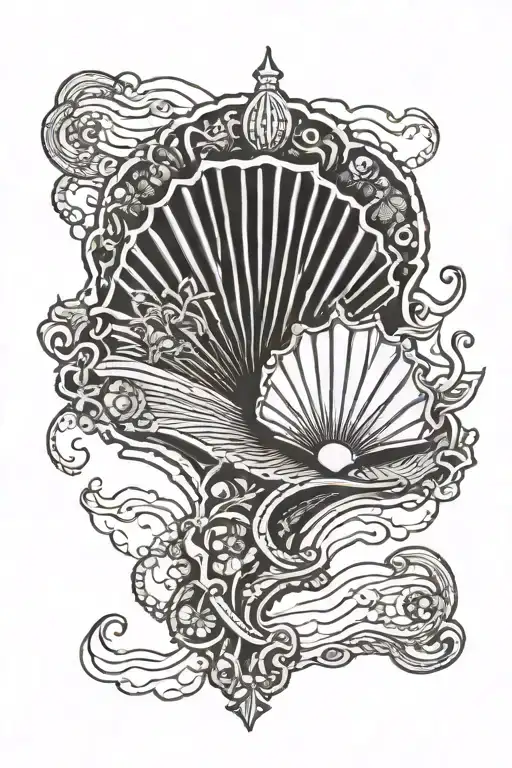 Camino de Santiago scallop shell tattoo design idea