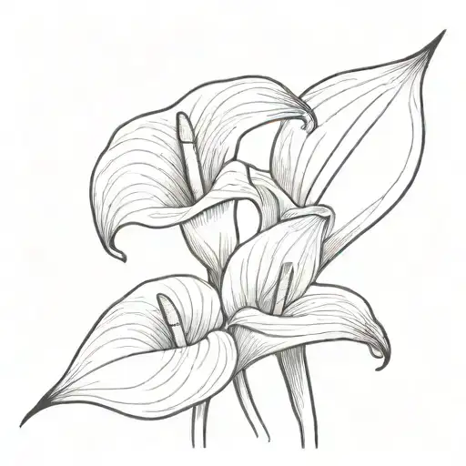 calla lilly basic simple line tattoo with no shading  tattoo design idea