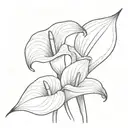 calla lilly basic simple line tattoo with no shading  tattoo design idea