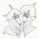 calla lilly basic simple line tattoo with no shading  tattoo design idea