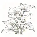calla lilly basic simple line tattoo with no shading  tattoo design idea