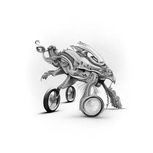 name Gill shaped like bike tattoo design idea