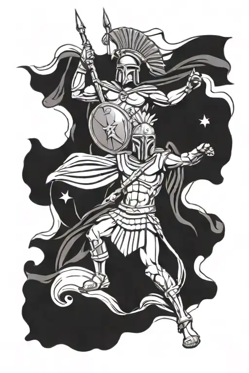 Spartans, greek flag, parthenon tattoo design idea