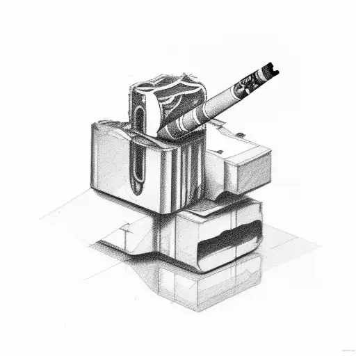 cigarette broken in half tattoo design idea