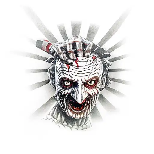 freddy krueger holding a red ballon tattoo design idea