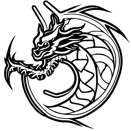 Dragon with nordic knotwork body tattoo design idea