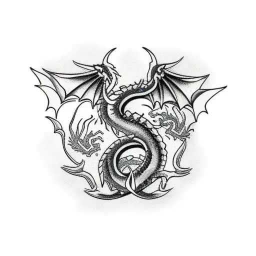 Dragon with nordic knotwork body tattoo design idea