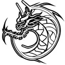Dragon with nordic knotwork body tattoo design idea