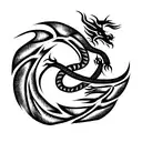 Dragon with nordic knotwork body tattoo design idea