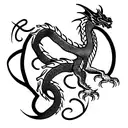 Dragon with nordic knotwork body tattoo design idea