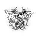 Dragon with nordic knotwork body tattoo design idea