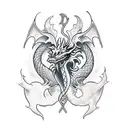 Dragon with nordic knotwork body tattoo design idea