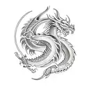 Dragon with nordic knotwork body tattoo design idea