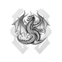 Dragon with nordic knotwork body tattoo design idea