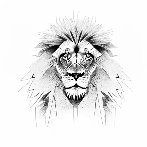 a lion and a spartan tattoo design idea