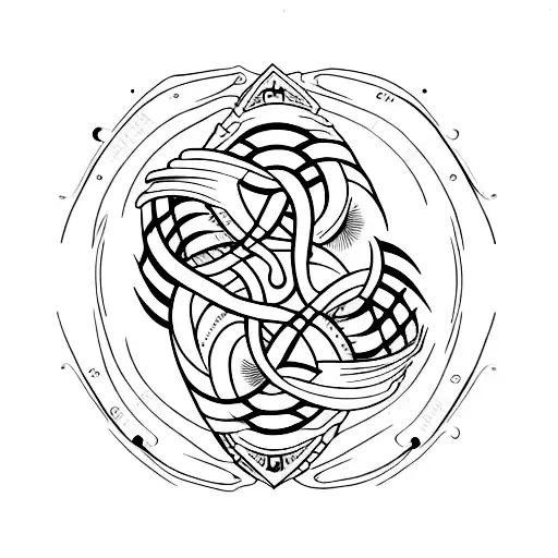 una cruz de los vientos tattoo design idea