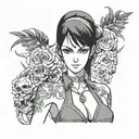 Nico Robin with caring look tattoo design idea
