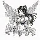 Nico Robin with caring look tattoo design idea