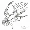 phoenix with outstretched wings tattoo design idea