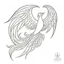 phoenix with outstretched wings tattoo design idea