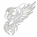 phoenix with outstretched wings tattoo design idea