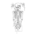 a skeleton and flowers tattoo design idea