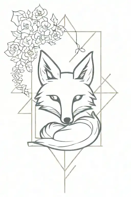 A minimalist tattoo of a fox in a Christian cross shape, blending the client's love for nature and faith tattoo design idea