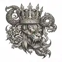 WRITE BEAST WITH CROWN OF B letters TATTO ON HAND TRYING TO tattoo design idea