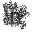 WRITE BEAST WITH CROWN OF B letters TATTO ON HAND TRYING TO tattoo design idea