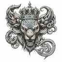 WRITE BEAST WITH CROWN OF B letters TATTO ON HAND TRYING TO tattoo design idea
