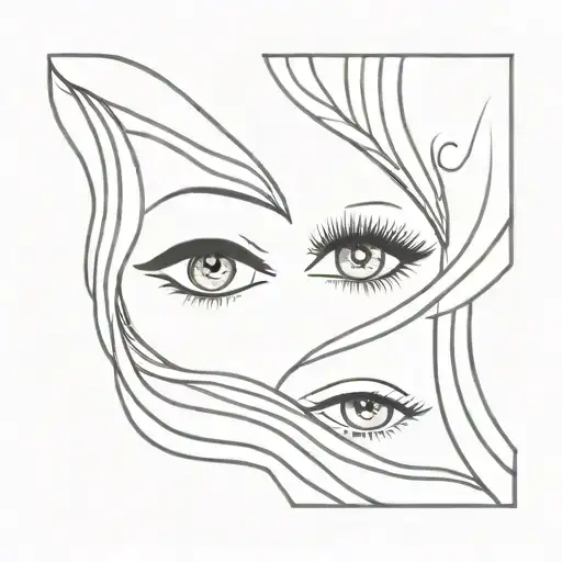 3, besties,eye lashes,the letter L tattoo design idea