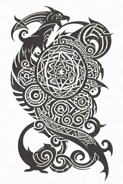 family strength courage tattoo design idea