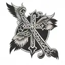 Cross and Wings tattoo design idea