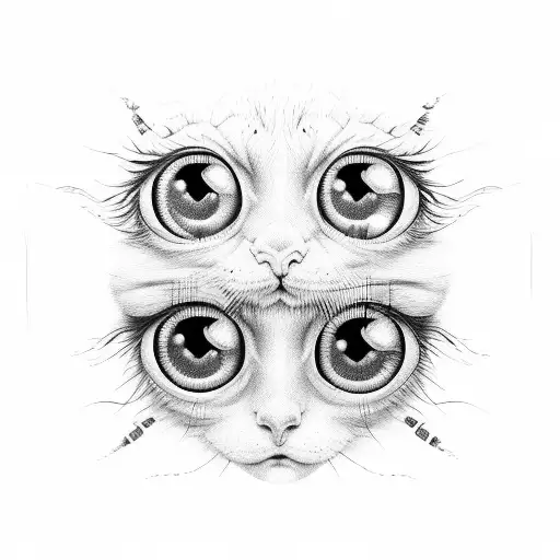 A surreal composition of multiple eyes, each representing a different emotion or personality trait tattoo design idea