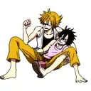 ruffy und ace one piece tattoo design idea