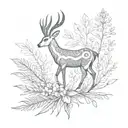 Springbok and silver fern leaf tattoo design idea