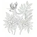 Springbok and silver fern leaf tattoo design idea