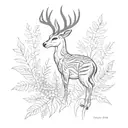 Springbok and silver fern leaf tattoo design idea