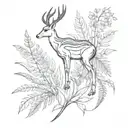 Springbok and silver fern leaf tattoo design idea