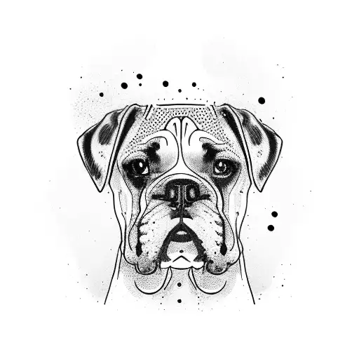 aggressive boxer dog tattoo design idea
