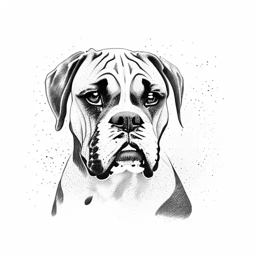 boxer dog tattoo design idea