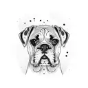 aggressive boxer dog tattoo design idea