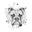 aggressive boxer dog tattoo design idea