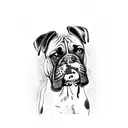 aggressive boxer dog tattoo design idea