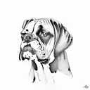boxer dog tattoo design idea