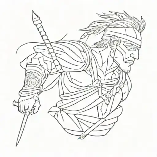 drunk warrior  tattoo design idea