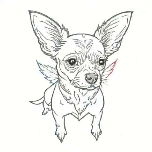 chihuahua dog angel tattoo design idea
