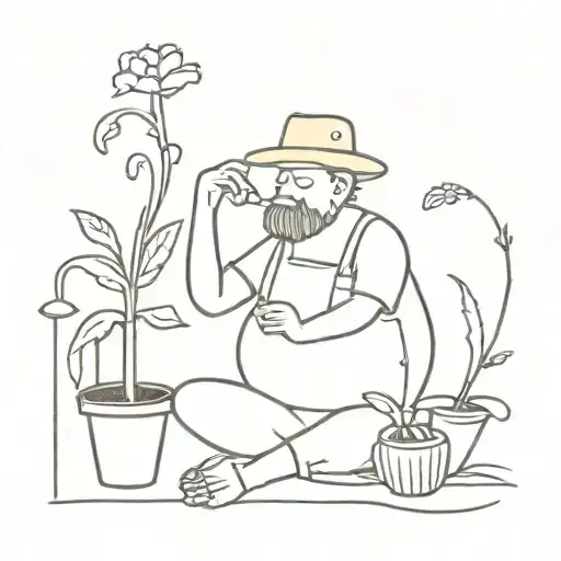 drunk gardener tattoo design idea