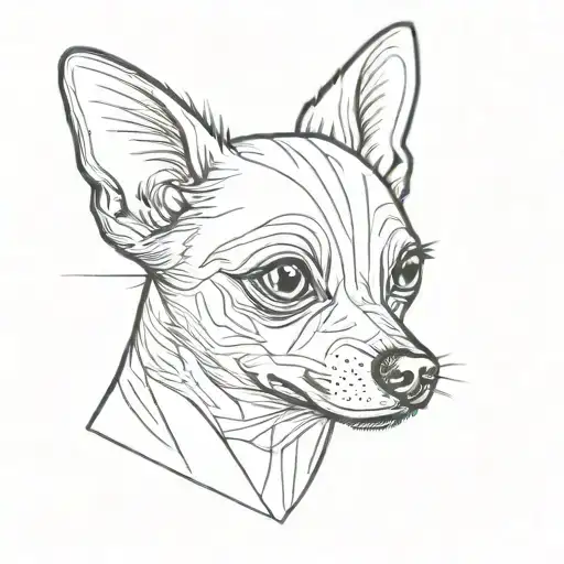 alien  chihuahua dog tattoo design idea