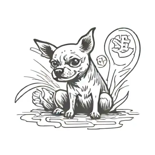 communist chihuhua dog tattoo design idea